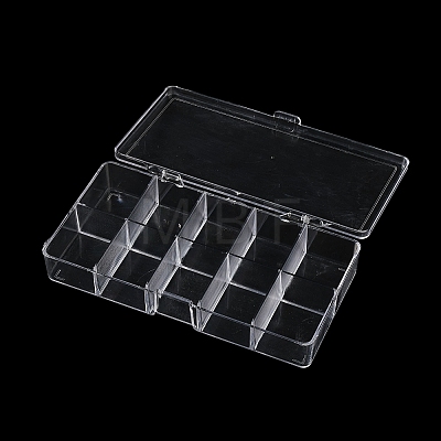 10 Grids Plastic Bead Containers with Cover CON-K002-03E-1