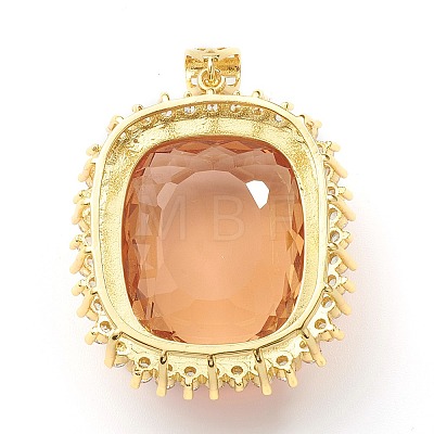 Transparent Faceted Glass Pendants ZIRC-I050-01G-1