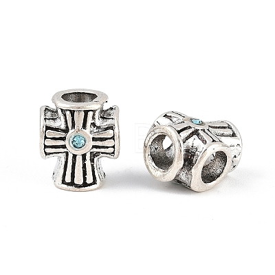 Alloy Rhinestones European Beads PALLOY-Q313-10A-1