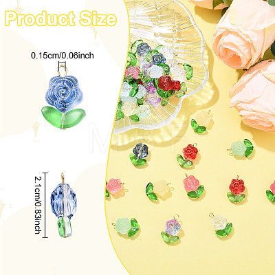 10Pcs Glass Pendants PALLOY-YW00063-01-1
