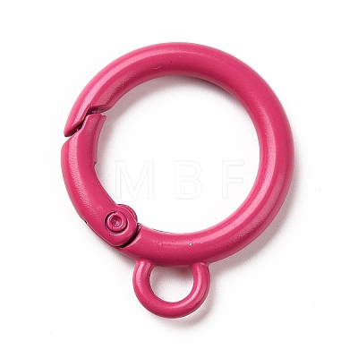 Spray Painted Alloy Spring Gate Rings PALLOY-K257-01-1