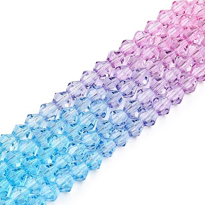 Gradient Color Baking Paint Glass Bead Strands LS-DGLA-A039-T4mm-A07-1