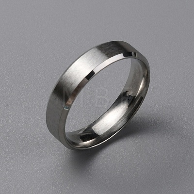 Matte Style 304 Stainless Steel Wide Band Finger Rings for Women Men RJEW-WH0009-14G-P-1