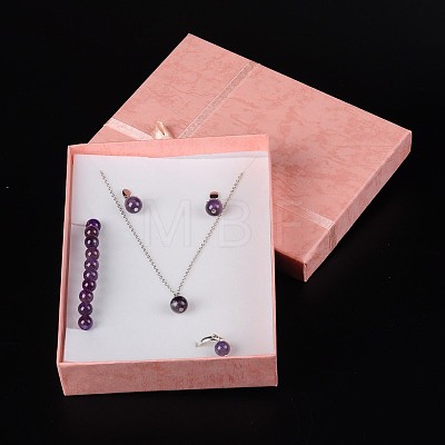 Jewelry Cardboard Boxes with Flower(Color Random Delivery) and Sponge Inside CBOX-R023-4-1
