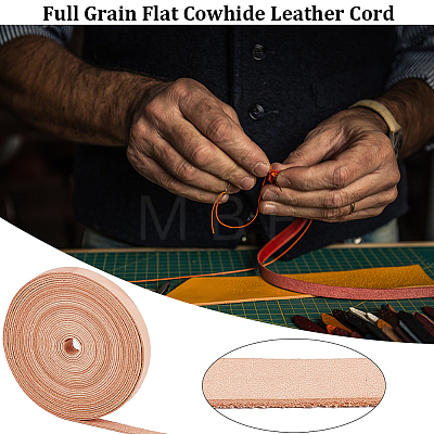 Gorgecraft 5M Flat Cowhide Leather Cord WL-GF0001-22B-04-1