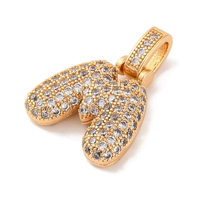 Brass Micro Pave Cubic Zirconia Pendants KK-C076-29M-G01-1