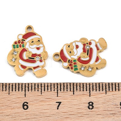 Christmas 304 Stainless Steel Enamel Pendants SA-CBA85C0-02I-G-1