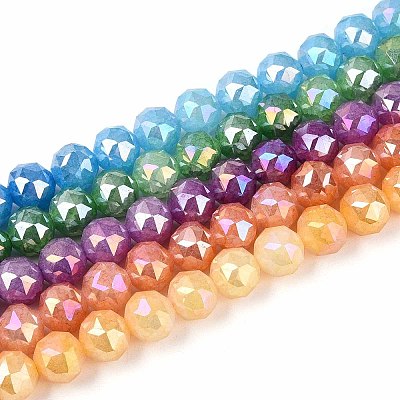 Anti-Tarnish Electroplate Glass Beads Strands GLAA-N064-10mm-M-1