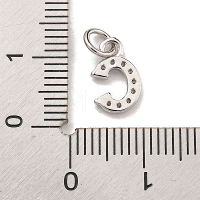 Initial Letter Brass with Cubic Zirconia Charms KK-Q814-26C-P-1