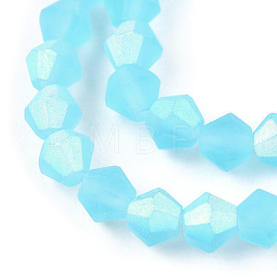 Imitate Austrian Crystal Bicone Frosted Glass Beads Strands EGLA-A039-T4mm-MB20-1