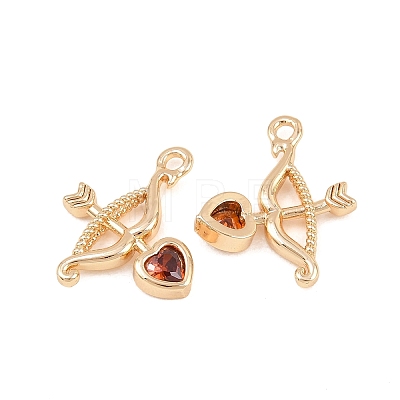 Brass Pave Cubic Zirconia Pendants KK-L261-18G-02-1