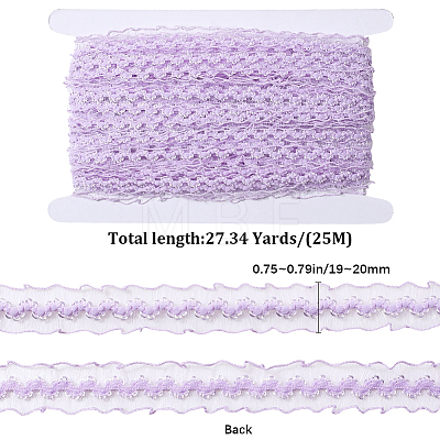 25M Nylon Elastic Pleated Lace Trim OCOR-CY0001-13D-1