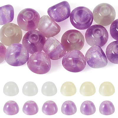 20Pcs 2 Colors Resin UV Reactive Beads RESI-TA0005-68-1