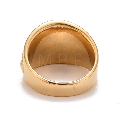 Ion Plating(IP) 304 Stainless Steel Pentagram Chunky Finger Ring for Women RJEW-A005-03G-1