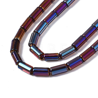 Electroplate Transparent  Glass Beads Strands EGLA-T023-02-D02-1