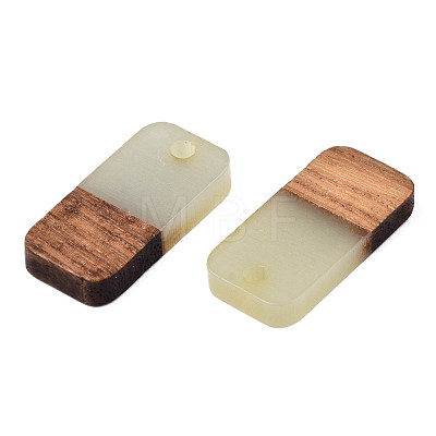 Two-tone Transparent Resin & Walnut Wood Pendants RESI-S384-008A-B05-1