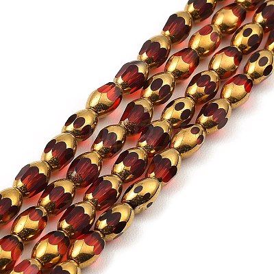 Faceted Electroplate Glass Beads Strands EGLA-P051-04A-A-1