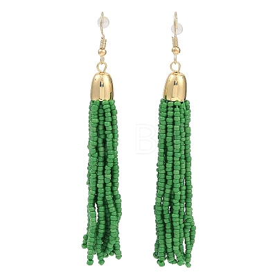 Boho Seed Bead Tassel Earrings EJEW-Z072-03B-1