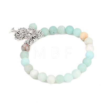 Natural Amazonite Stretch Bracelets BJEW-F262-A09-1