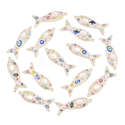 Printed Alloy Enamel Big Pendants RB-CBAA915-01G-1