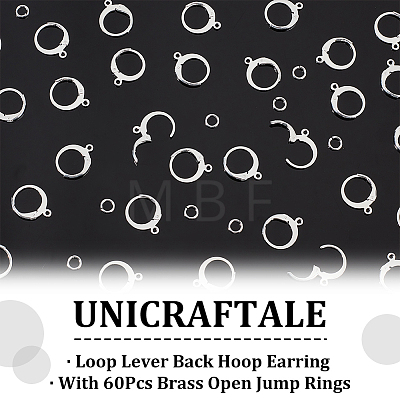 Unicraftale 60Pcs 304 Stainless Steel Leverback Earring Findings STAS-UN0050-85-1