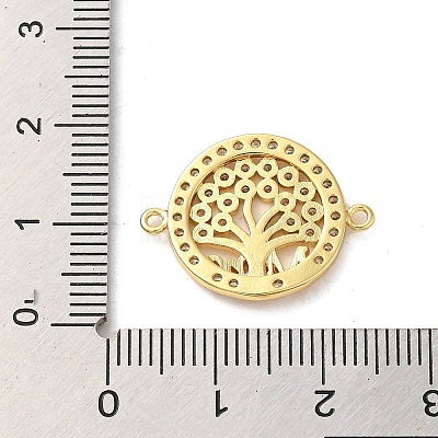 Brass Pave Clear Cubic Zirconia Connector Charms FIND-Z041-19G-1