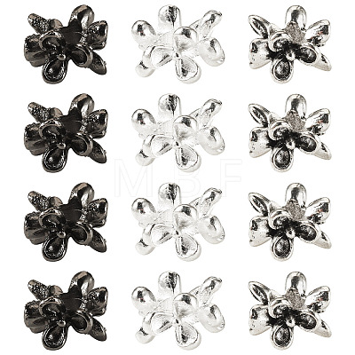 30Pcs 3 Styles Flower Tibetan Style Alloy European Beads FIND-TA0010-83-1