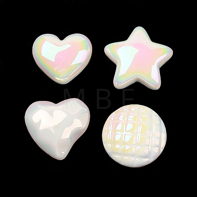 Electroplated Iridescent Opaque Resin Decoden Cabochons RESI-Q230-07-1