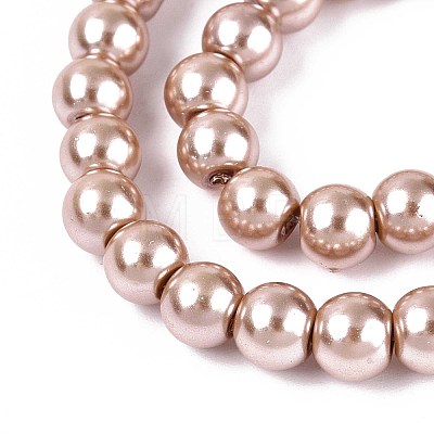 Baking Paint Pearlized Glass Pearl Round Bead Strands HY-Q003-6mm-11-01-1