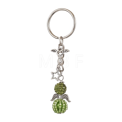 Alloy with Glass Seed Beads Keychain KEYC-MZ00010-05-1