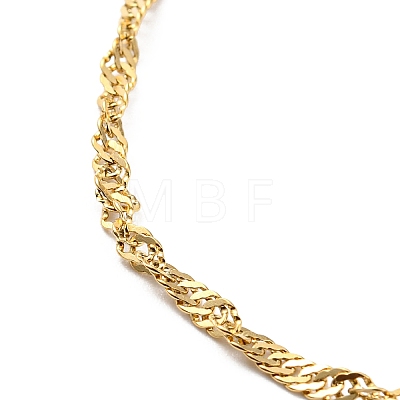 304 Stainless Steel Singapore Chain Bracelets for Women BJEW-B064-10G-1