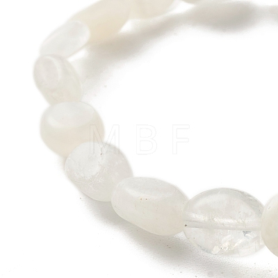 Natural Rainbow Moonstone Beads Stretch Bracelet for Kids BJEW-JB07031-01-1
