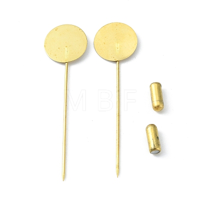 Round Tray Brass Stick Lapel Pins KK-TAC0013-12A-G-1