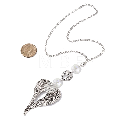 Tibetan Style Alloy Angel Wing Hanging Suncatchers HJEW-JM04610-1