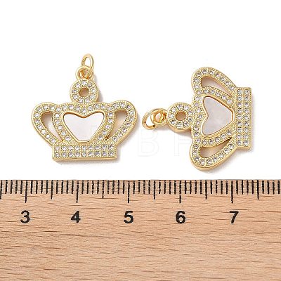 Brass Micro Pave Cubic Zirconia Pendants KK-B083-12G-1