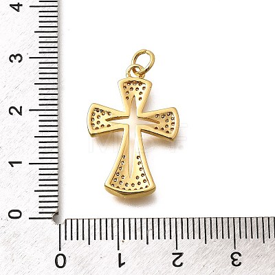 Brass Micro Pave Cubic Zirconia Pendants KK-B128-11G-02-1