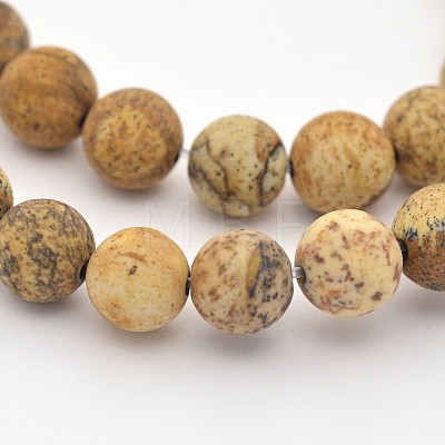 Natural Picture Jasper Beads Strands G-D659-8mm-1