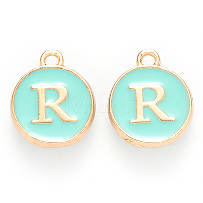 Golden Plated Alloy Enamel Charms ENAM-S118-05R-1