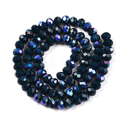 Electroplate Opaque Solid Color Glass Beads Strands EGLA-A044-P6mm-L16-1