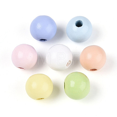Easter Spray Painted Schima Wood Beads WOOD-T033-03M-02-1