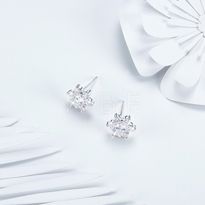 SHEGRACE Rhodium Plated 925 Sterling Silver Ear Studs JE561A-1