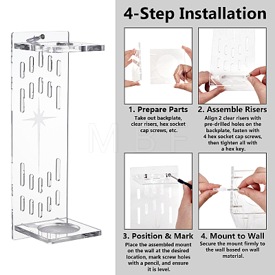 Acrylic Wall-Mounted Sword Display Stands ODIS-WH0099-269-1