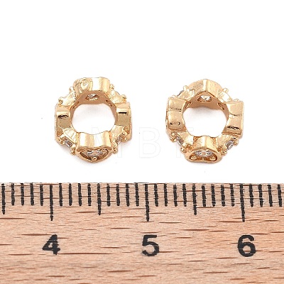 Brass Micro Pave Cubic Zirconia Beads KK-B125-11G-1