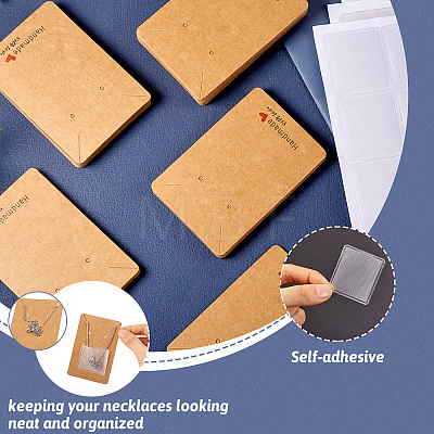 100Pcs Ractangle Kraft Paper Necklace Earring Display Cards AJEW-TA0001-26A-1