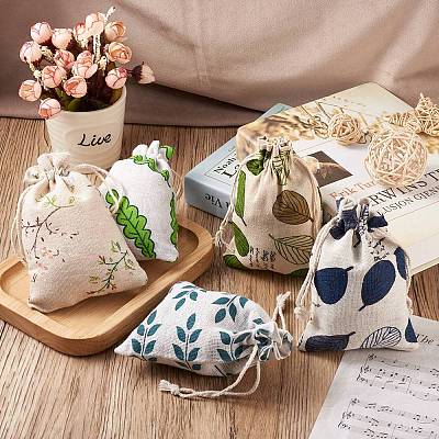 Kissitty 50Pcs 5 Style Cotton and Linen Packing Pouches ABAG-KS0001-02-1