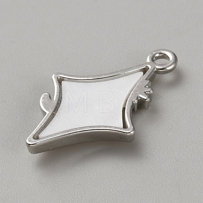White Series Love Bow Alloy Acrylic Pendant PALLOY-WH0115-01P-08-1