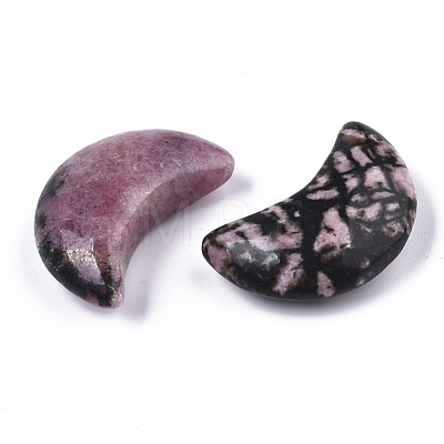 Moon Shape Nature Rhodonite Healing Crystal Pocket Palm Stones G-T132-001F-1