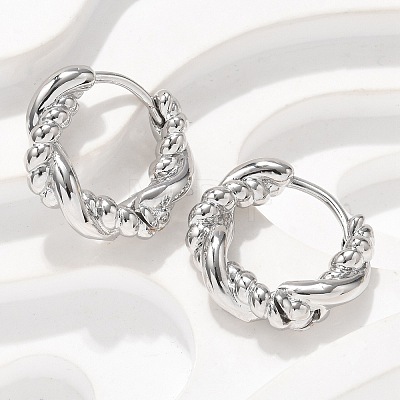 Brass Hoop Earrings EJEW-Q015-03P-02-1