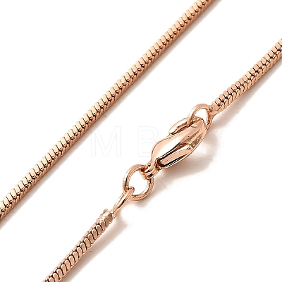 1.5mm Rack Plating Brass Snake Chain Necklaces for Women Men MAK-L044-13RG-1