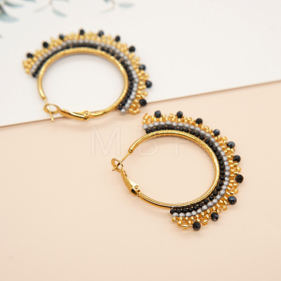 Stainless Steel Hoop Earrings OL6632-4-1